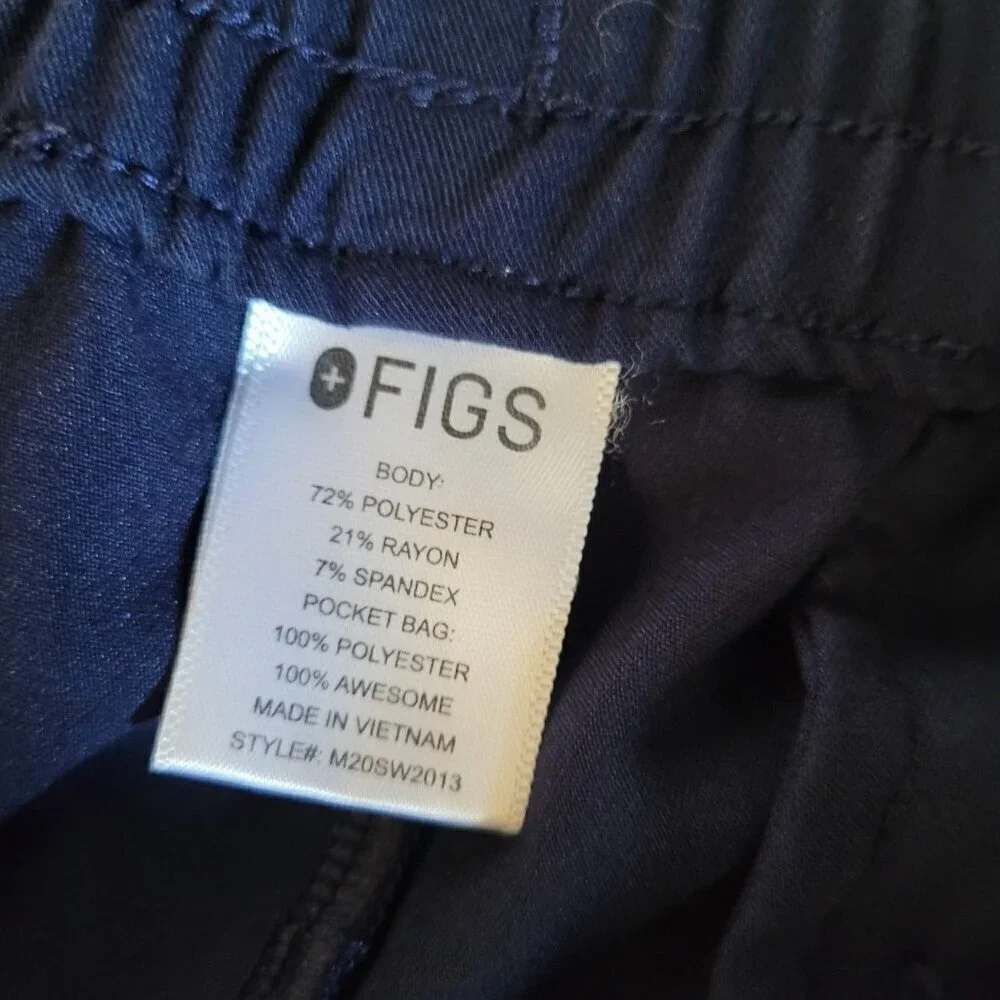 Figs Men Elastic Waist Natib Classic Pants Scrubs Size Medium Medical Nurse Blue